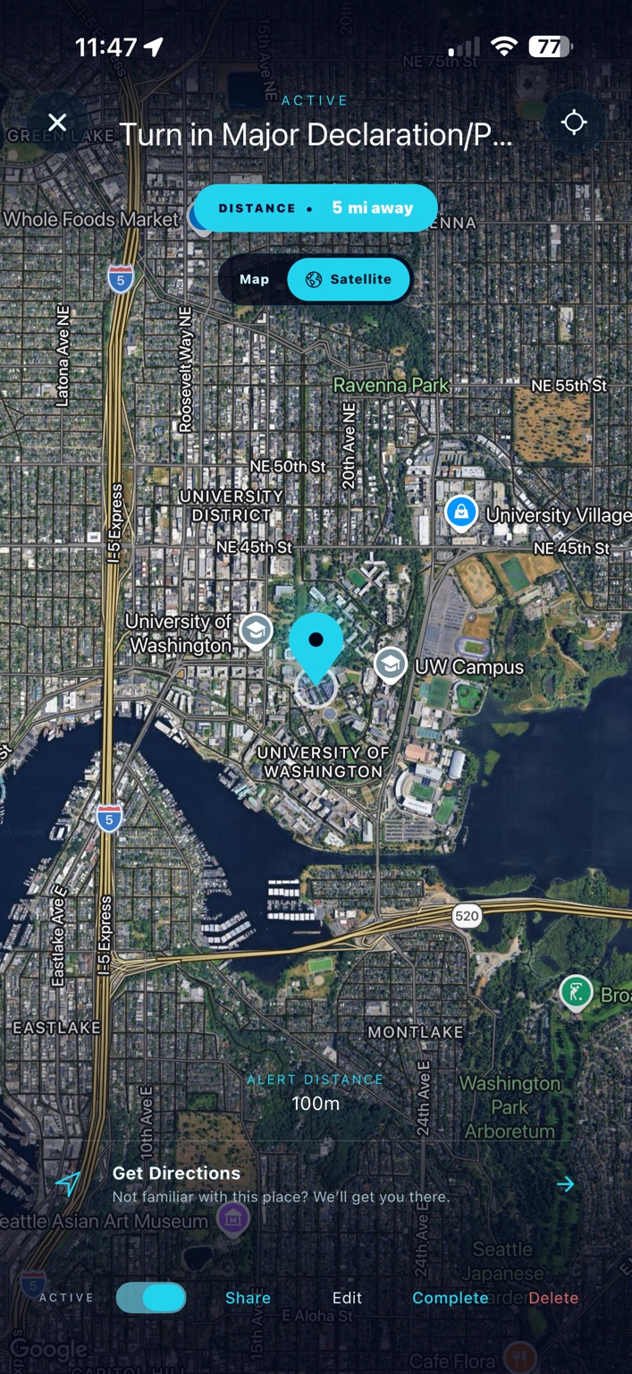 PingBlu satellite Map Detail at University of Washington